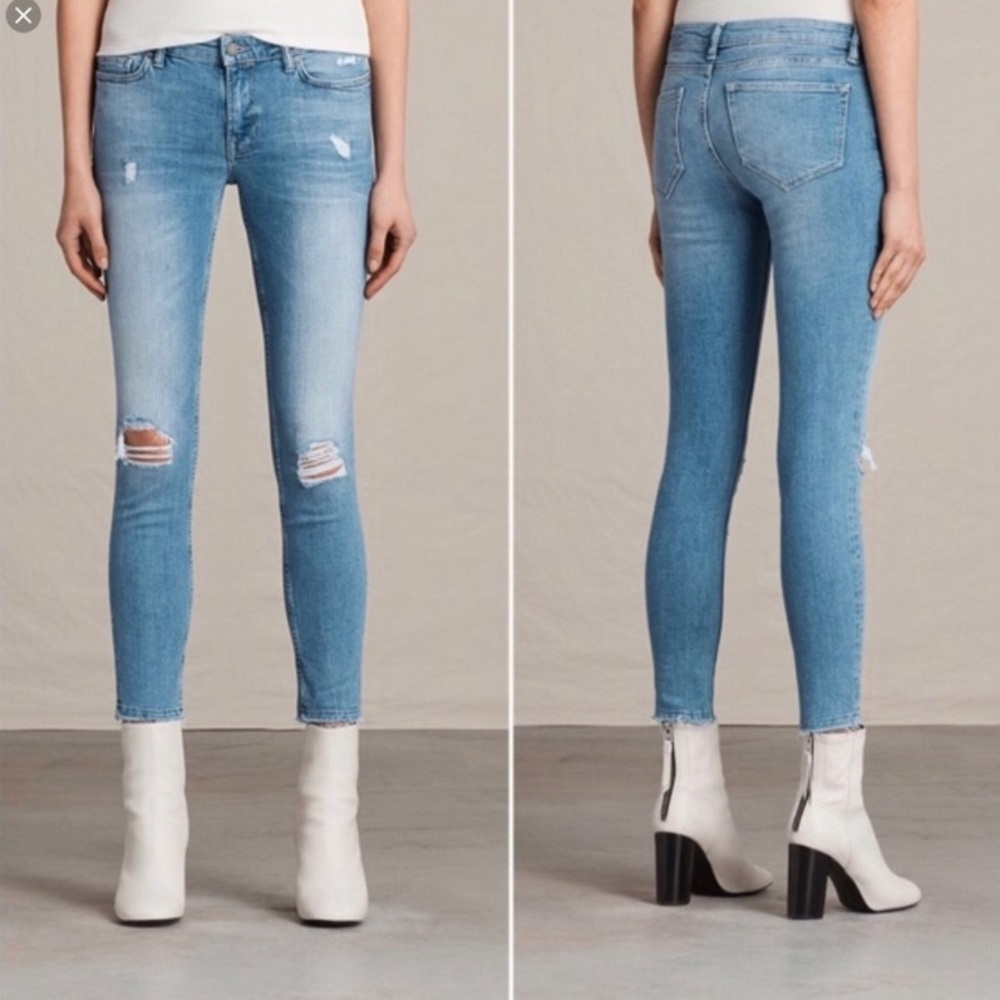 All Saints Mast Ankle Destroy Jeans W 27